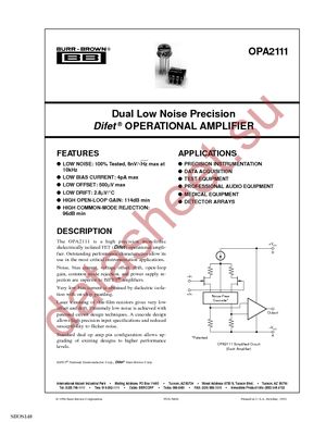 OPA2111BM datasheet  